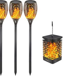 Outdoor Solar Flickering Flame Lights for Garden Patio Landscape
