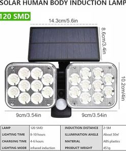 2PCS Outdoor Solar Motion Sensor Lights for Front Door Waterproof 2