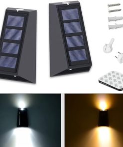LED Solar Waterproof Patio Wall Lights for Deck and Yard 2 Pack