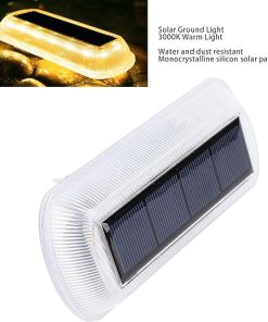 Solar Powered Ground Light 4 Pack Warm 3000K IP65 Waterproof Outdoor 2