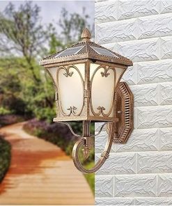 Traditional Solar Waterproof Wall Lamp Outdoor Lighting Fixture