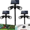 Solar Pathway Lamps 3-Piece Set Durable Adjustable Lighting for Outdoors 3