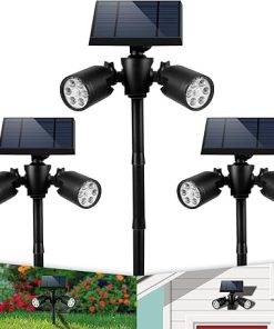Dusk to Dawn Solar Spot Light 3 Pack with Motion Sensor Waterproof