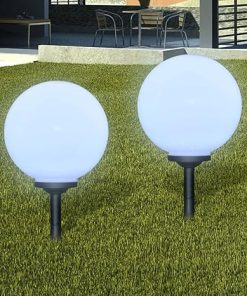 LED Outdoor Pathway Lamps 2 pcs 11.8″ with Ground Spike for Gardens