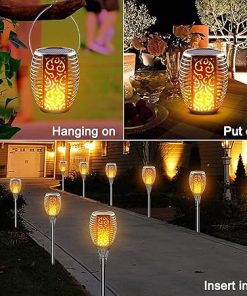 Solar Torch Lights with Flickering Flames for Outdoor Decor 10 Pack 2