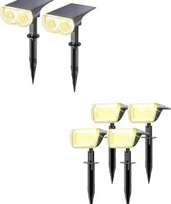 Linkind Solar Spotlights Outdoor with 10 Color Changing Modes