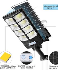 Solar Street Lights Outdoor Waterproof 10000LM 448 LEDs 2-Pack 2