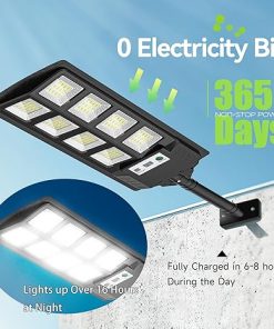 Solar Street Light 200W 15000LM LED Motion Sensor 6000K Waterproof 2