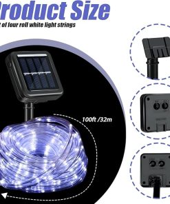 Outdoor 300 LED Solar Rope Lights 100ft Waterproof for Party Decor 2