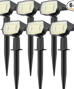 Solar Spot Lights 72 LEDs Waterproof Outdoor Garden Lights 6 Pack