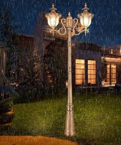 Victoria Garden 2-Light Outdoor Lamp Post in Antique Bronze 2.3m 2