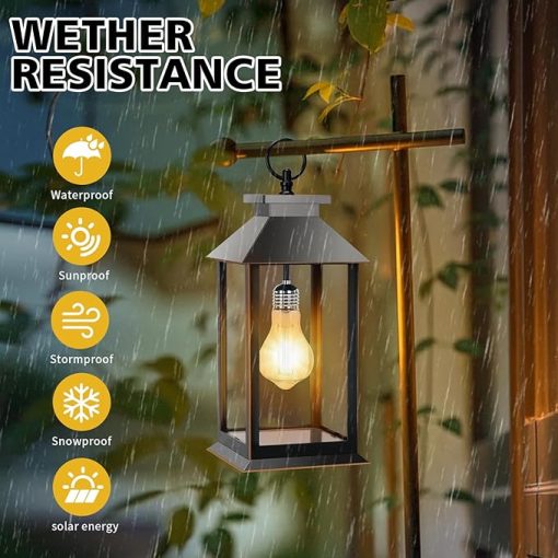 2 Pack Waterproof Hanging Solar Lanterns for Outdoor and Indoor Use - Image 2