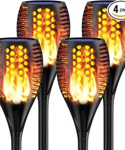 Solar Torch Lights 96 LED Waterproof Flickering Flame Outdoor Decor
