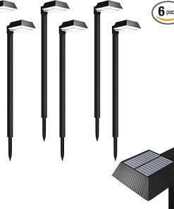 Sunco Lighting 6 Pack Solar Sidewalk Lights Bright Pathway Lights