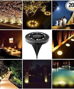 Solar Powered LED Garden Lights 12 Pack Waterproof Outdoor Disk Lights