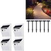 Flickering Flames Solar Powered Lights Outdoor, Waterproof 12LED Bamboo Solar Torch Lights Landscape Garden Decorative Lighting (4PCS) 4