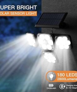 Lixada 180 LED Solar Outdoor Motion Sensor Lights with Remote Control 2