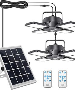 Aqonsie Solar Shed Light Indoor Outdoor 180LED Dual Head Work Light 2