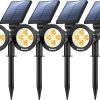 Super Bright 388 LED Solar Motion Sensor Lights 4-Pack Waterproof 3