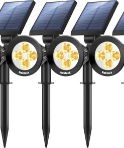 Nekteck 4 Pack Solar Lights for Yard Pathway Garden Auto On Off