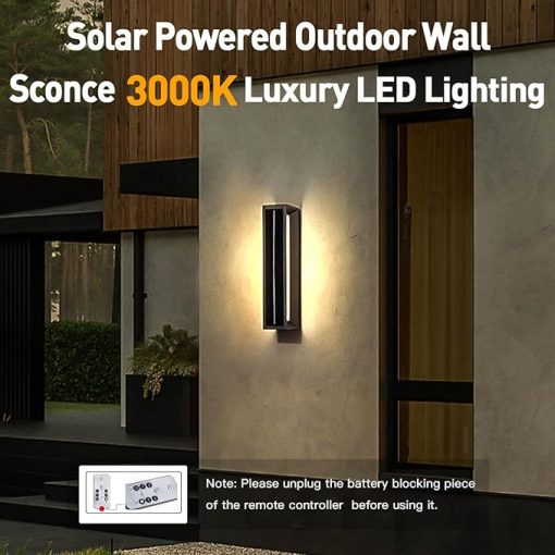 Solar Outdoor Wall Light Dusk to Dawn Waterproof Fixture for Patio - Image 2