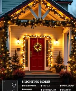 6pk Warm White Solar Christmas Lights 600 LED 198FT Outdoor Decor 2
