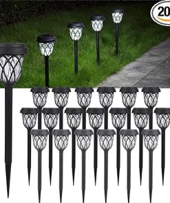 20 Pack Solar Lights Outdoor Waterproof for Garden Pathway Decor