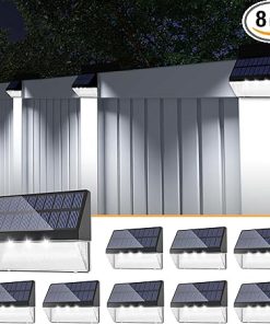 Aulanto 8 Pack Solar Deck Lights Waterproof Outdoor Garden Patio Fence