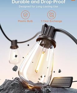 72FT Solar String Lights Outdoor Waterproof with Remote USB Port 2