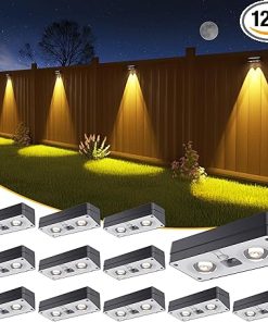 12 Pack Solar Fence Lights 50 Lumens RGB Color Glow LED Outdoor