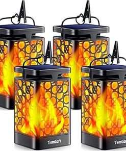 Upgraded Solar Lanterns with Flickering Flame for Outdoor Decor