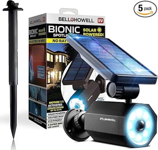 Bionic Spotlight Deluxe Solar Lights 8 LED Motion Sensor Outdoor Set