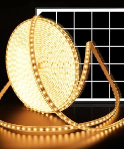 Solar LED Strip Lights 32.8FT IP68 Waterproof Outdoor String Lights