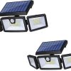 Modern Solar Wall Lights 2-Pack for Outdoor Garden and Porch Use 4