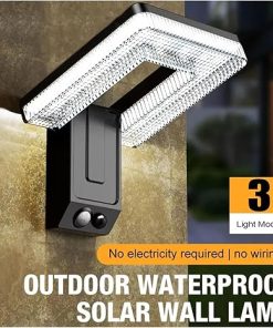 Solar LED Outdoor Wall Lamp with 3 Modes Motion Sensor Waterproof 2