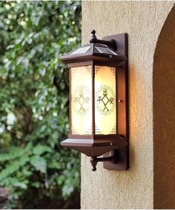 Outdoor Solar Wall Lights LED Sconces Waterproof Garden Fixtures 2