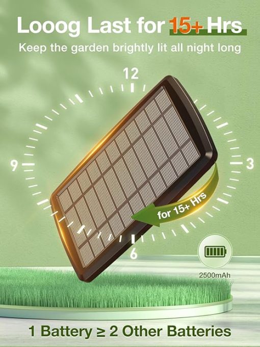 54FT Solar String Lights Outdoor Waterproof USB Remote Dimmable Edison Bulbs - Image 2