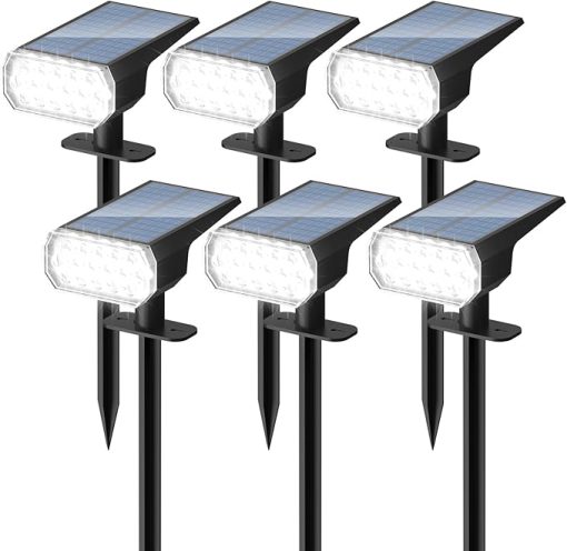 Outdoor Solar Lights Waterproof IP65 LED Spot Light for Garden 6PC