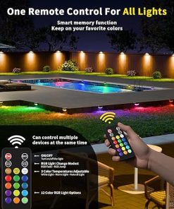 Solar Powered RGBW Fence Lights with Remote Control for Outdoors 2
