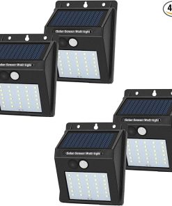 Solar Motion Sensor Lights Outdoor 30 LED 4 Pack for Home Use