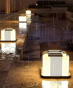 Stainless Steel Solar Pillar Lamps for Outdoor Garden Lighting 2