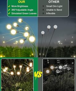 Solar Garden Lights with 2 Modes Waterproof Firefly Lights 2