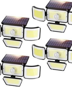 CHARKEE Solar Outdoor Motion Sensor Lights 3000 Lumens Waterproof 4Pack
