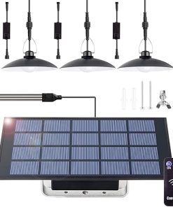 Solar Shed Lights 3 Heads Remote Control Indoor Outdoor Waterproof
