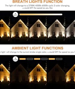 MEIHUA 6 in 1 Solar Spot Lights Outdoor with Remote Control and Brightness 2