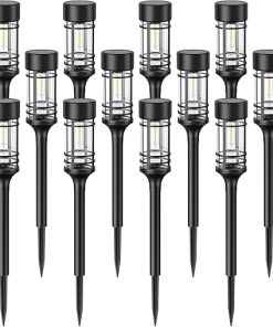12 Pack Waterproof Solar Pathway Lights for Garden and Landscape 2