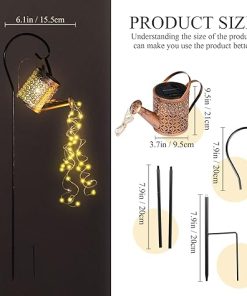 Solar Watering Can Lights 4 Pcs Outdoor Waterproof Metal Garden Decor 2