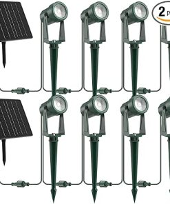 Solar Powered Landscape Spotlights 8 Pack Waterproof Warm White