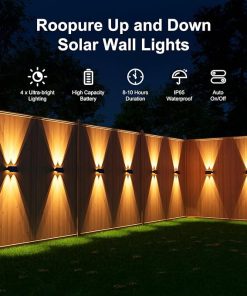 8 Pack Solar Powered LED Fence Lights for Outdoor Deck and Patio 2