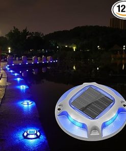 Solar Dock Marine Lights 12 Pack Outdoor LED Waterproof Pathway Markers